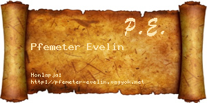 Pfemeter Evelin névjegykártya